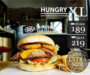 ร้านแฮมเบอร์เกอร์ Sorry i'm hungry burger café สไตล์คาเฟ่ริมทาง สร้างกระแสนิยม